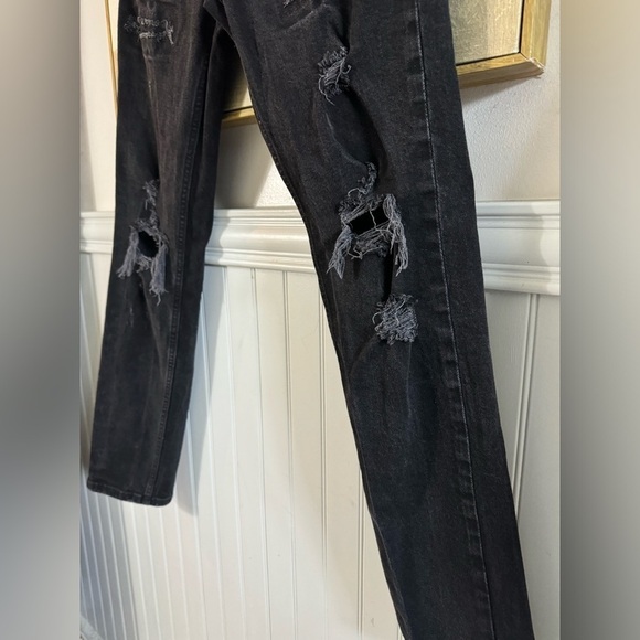 LEVIS 511 Distressed Black Ripped Slim Fit Stretch Jeans Size 28 x 32 - Picture 6 of 9